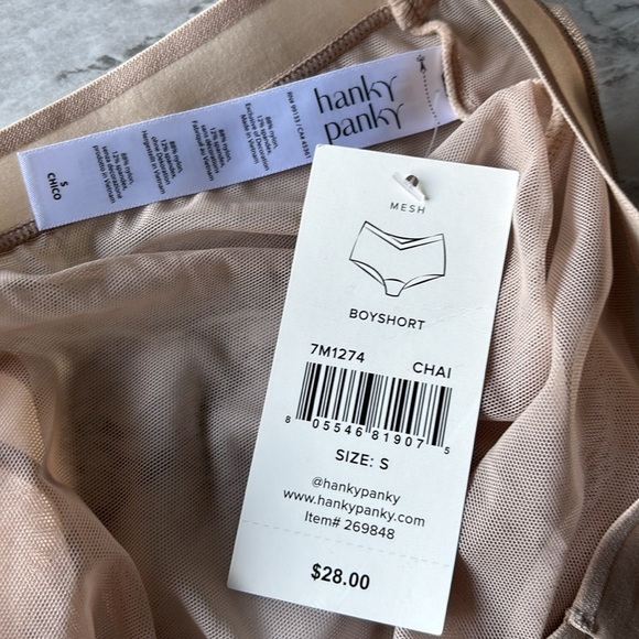 NWT HANKY PANKY mesh Boyshorts women’s size s in Chai color - Picture 3 of 7